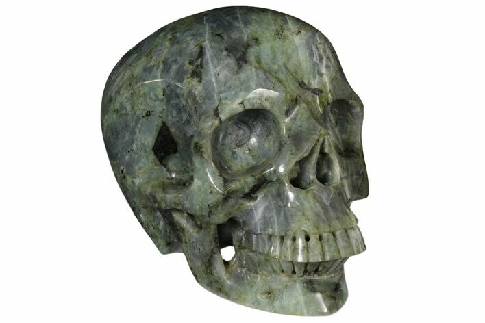 Realistic, Polished Labradorite Skull #127578